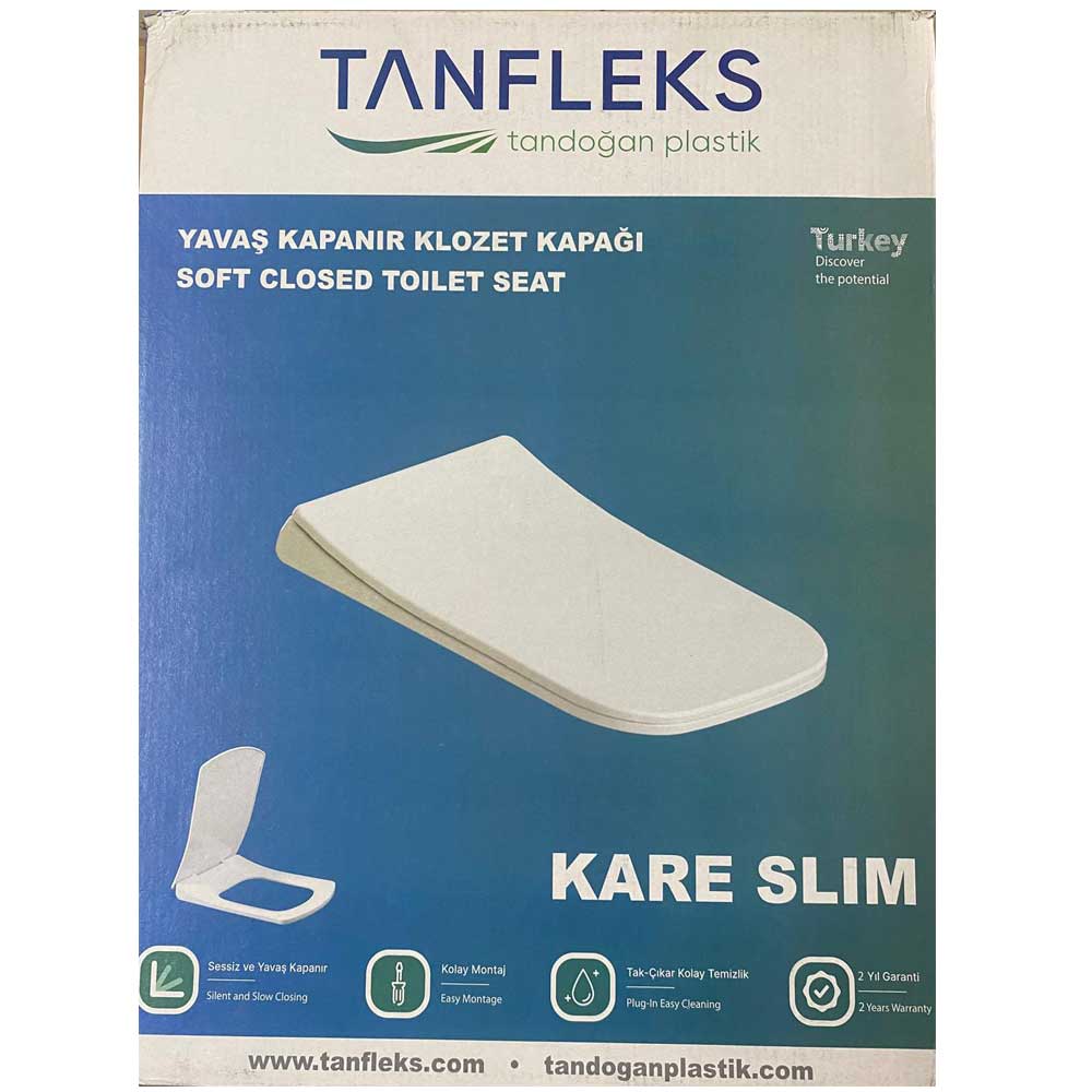 Tanflex%20Kare%20Slim%20Klozet%20Kapak%20Yavaş%20Kapanan
