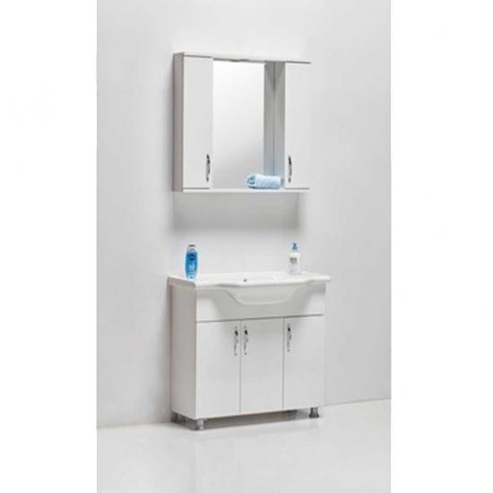 Banyo Dolabı Mdf Beyaz+ Lavabo 100 Cm