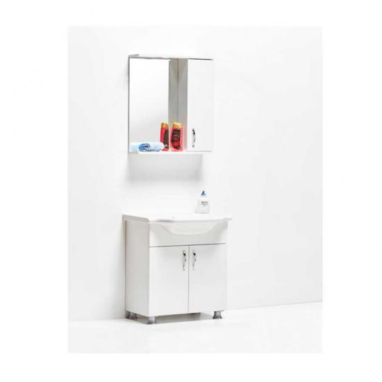 Banyo Dolabı Mdf Beyaz+ Lavabo 65 Cm