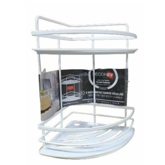Decorev Banyo Köşeliği Kristal Lamalı 2 Kat Beyaz