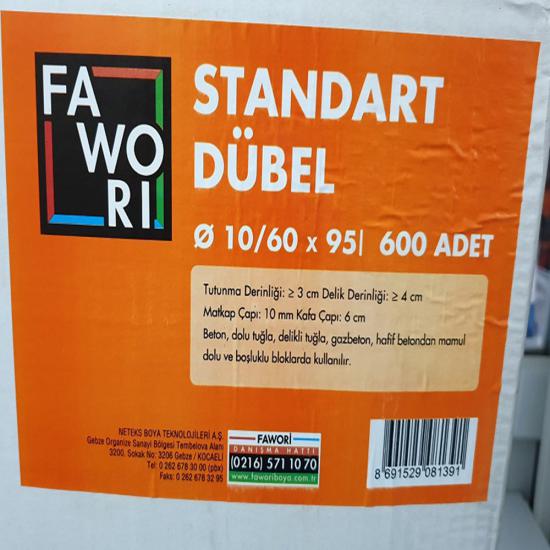 Fawori Optimix Plastik Çivili Standart Dübel 9.5 Cm (600 Adet)